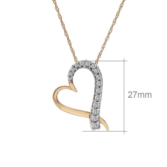 0.70 Carat Round Cut Diamond Heart Pendant Gold